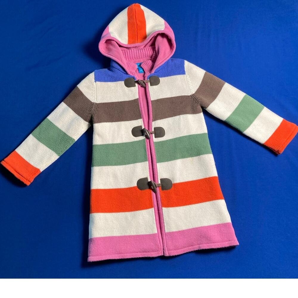 The Childrens Place Multicolor Hooded Girls Duffle Cardigan Coat Outerwear S 5/6 - Picture 4 of 16